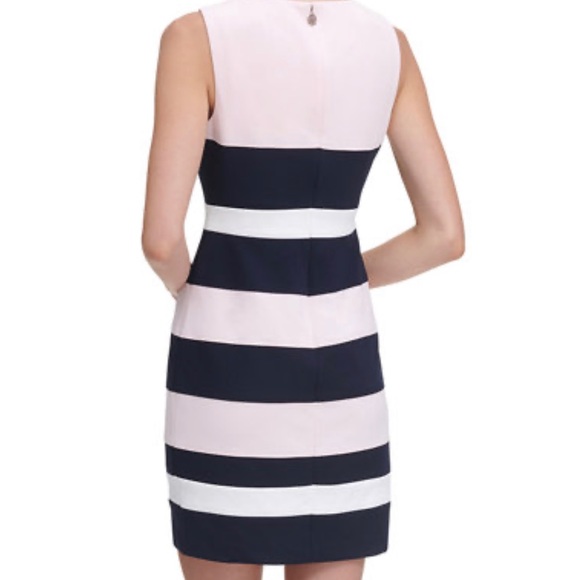 Tommy Hilfiger Sleeveless Color Block Crepe Dress - Picture 4 of 4
